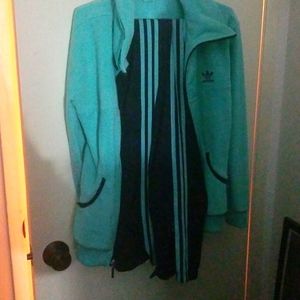 Adidas Sea green track jacket and pants
